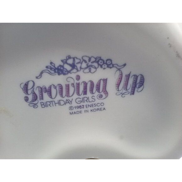 Enesco Birthday Girl Figurine Number 13 Pink Dress Red Hair Vintage 6 Inch 1982 - Picture 12 of 13